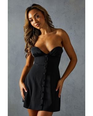 MissPap Cup Detail Tailored A Line Mini Dress - Black