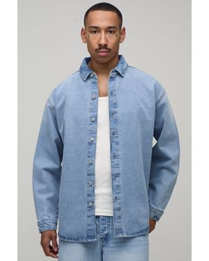 BoohooMAN Oversized Denim Shirt - Blue