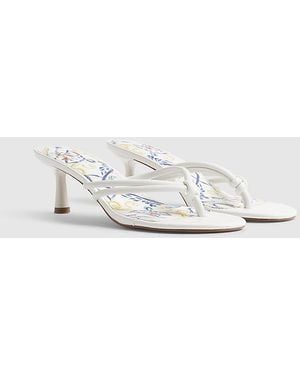 River Island Heeled Sandals Printed Sole Pu - Metallic