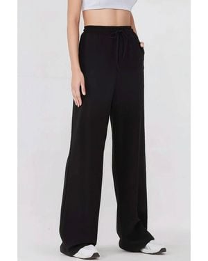 Hiccup Wide Leg Elastic Waist Joggers - Black