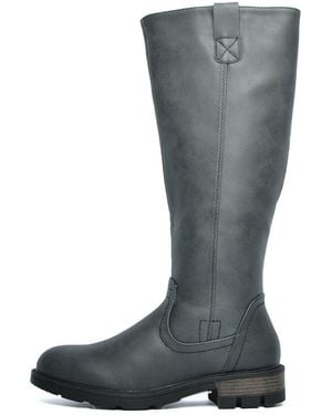 Divaz Luxe Quinn Vegan Knee High Boots - Black