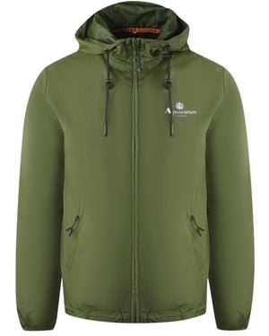 Aquascutum London Logo Army Active Windbreaker Jacket - Green