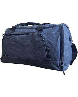 Infinity Leather Extra Large Duffel Weekend Holdall Carry-On Cabin Bag Gym Sports Travel Bag - Blue
