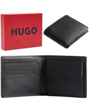 BOSS Leather Wallet Subway_4Cc Coin Pocket Bifold Credit Cardholder - Black