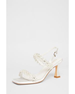 Quiz Bridal Wide Fit Embellished Heels - Natural