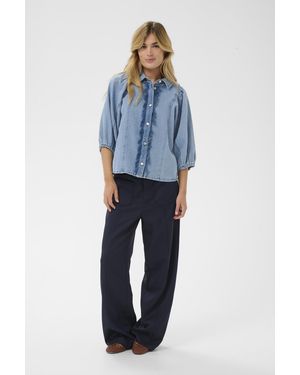 Saint Tropez Overhemd Met Lang Mouwen Othildesz Overhemd Met Lang Mouwen Regular Fit - Blauw