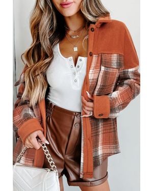 Everyday the Label Plaid Flannel Shirt Long Sleeves - Brown