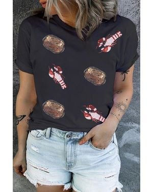 Azura Exchange Sequin Lobster Potato Tshirt - Blue