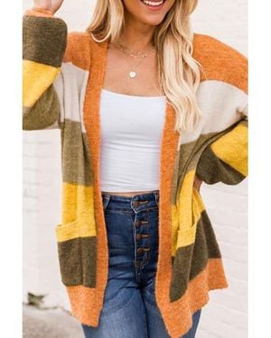 Everyday the Label Open Front Color Block Vest - Oranje
