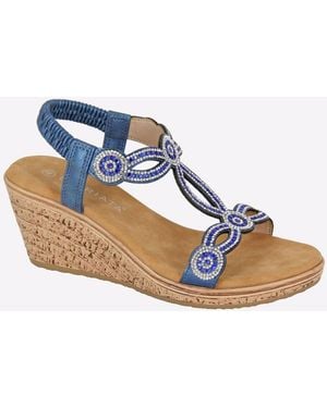 Cipriata Ora Jewelled Wedge Sandal - Blue