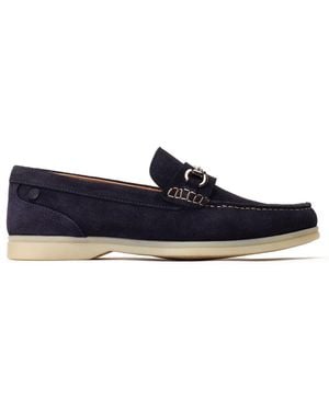 Base London Snapper Leather Loafer Shoes - Blue
