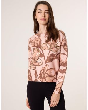 Blue Vanilla Flower Sequin Detailed Jumper - Pink