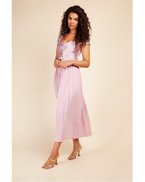 Little Mistress Sweetheart Neck Maxi Gown Dress - Pink