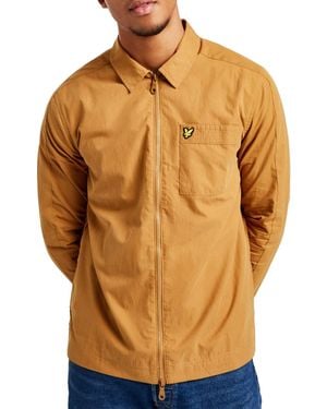 Lyle & Scott And Jacket Ottoman Overshirt Regular Fit Full Zip Casual Top - Brown