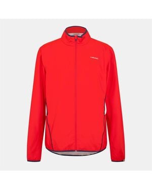 Head Solid Patterned Zipped Pocket Track Jacket - Red