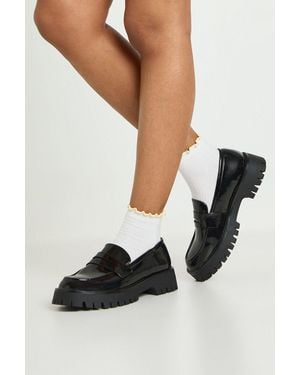 Boohoo Plain Chunky Loafers - Black