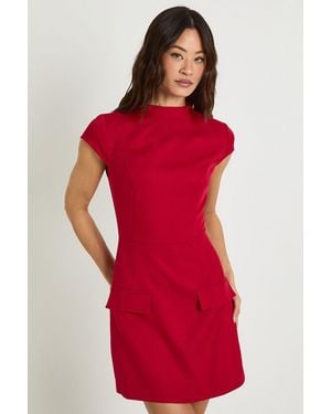 Boohoo Tall High Neck Structured Tailored Mini Dress