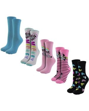 Disney 5 Pairs Minnie Mouse Socks For - Blue