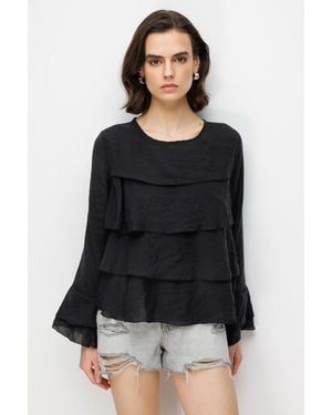 MixRay Elastane Blouse - Black