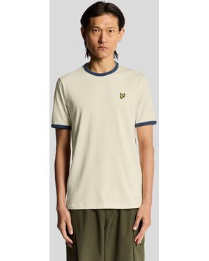 Lyle & Scott Ringer Cotton Crew Neck T-Shirt - Natural