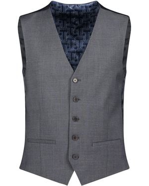 Ted Baker Slim Fit Wool Blend Waistcoat - Blue