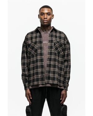 Good For Nothing Check Flannel Shirt - Black