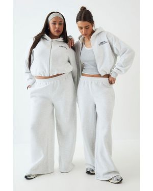 DSGN Studio Towelling Applique Straight Leg Jogger - White