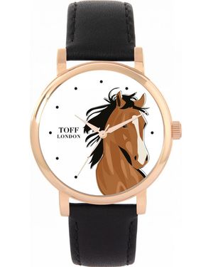 Toff London Tlws-23809 Ladies Arabian Horse Head Watch - Black