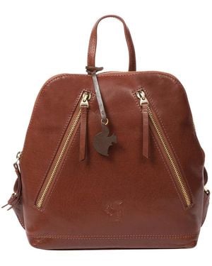 Conkca 'Zoe' Conker Leather Backpack - Brown