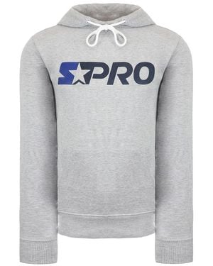 Starter Strive Long Sleeve Pullover Logo Hoodie Cpe00040 Ath Marl Cotton - Grey