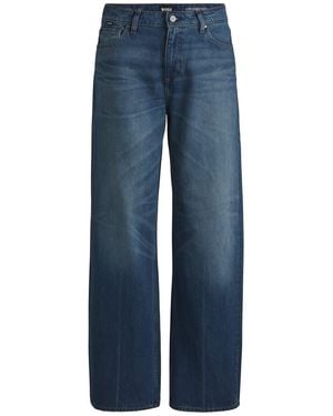 BOSS Wide Leg Boyfriend Jeans - Blue