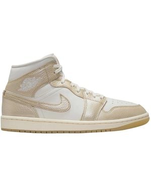 Nike Air Jordan 1 Mid Se Metallic Team Trainers - Natural