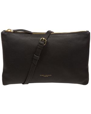 Pure Luxuries 'Anya' Nappa Leather Cross Body Bag - Black