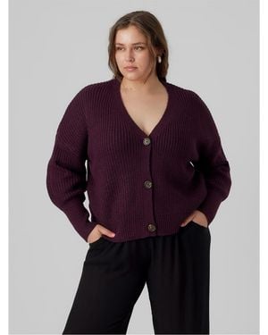 Vero Moda V-Neck Relaxed Fit Long Sleeve Jumper - Purple