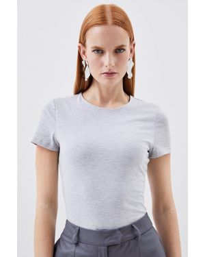 Karen Millen Stretch Cotton T-Shirt - White