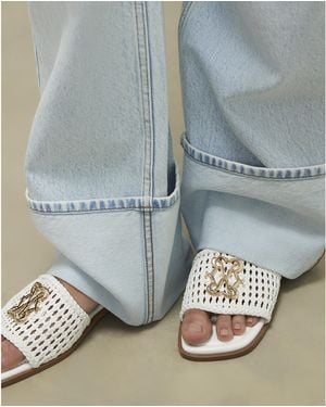 River Island Sandals Woven Mule Pu - Blue