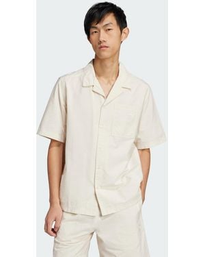 adidas Originals Essentials Seersucker Short Sleeve Shirt - Natural