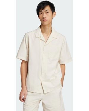adidas Originals Essentials Seersucker Short Sleeve Shirt - Natural