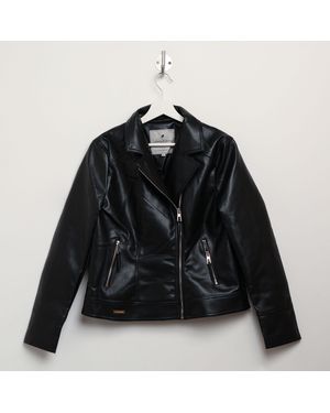 Harvey and Jones Roxanne Faux Leather Jacket - Black