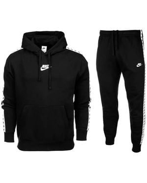 Nike Tape Sportswear Fleece Tracksuit - Black