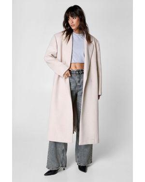 Nasty Gal Premium Wool Blend Double Breasted Coat - Multicolour