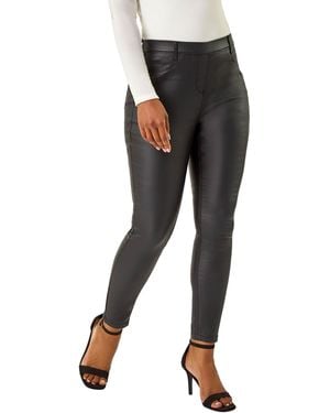 Roman Petite Coated Pull On Jeggings - Black