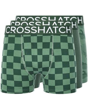 Crosshatch Bresler Boxer Shorts (Pack Of 3) - Green