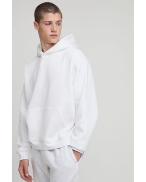 BoohooMAN Basic Oversized Boxy Hoodie - White