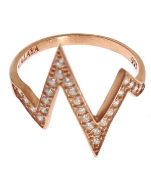 Nialaya Goud 925 Zilver Vrouwen Duidelijke Ring - Zwart