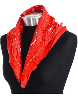 Buff Printed Cotton Scarf 97700 - Red