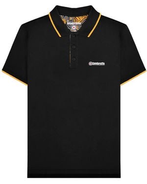 Lambretta Paisley Lined Polo Shirt Cotton - Black