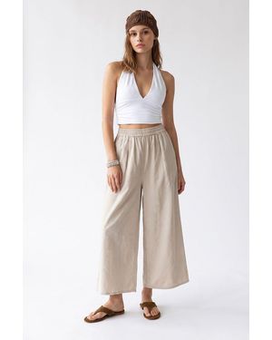MixRay Wide-Leg Tencel Ankle-Length Trousers - Natural
