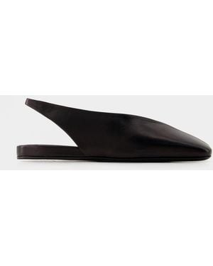 Jil Sander Leren Ballerina's - Zwart