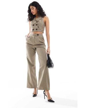 Miss Selfridge Co-Ord Tailored Wide Leg Trouser - Natural